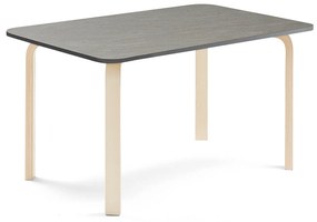 Stôl ELTON, 1200x800x640 mm, linoleum - tmavošedá, breza