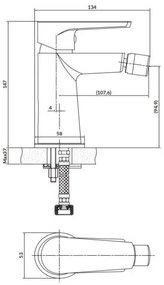 Cersanit S951-570 - Bidetová batéria MODUO čierna