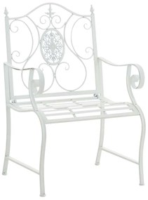 Kovová stolička Punjab s područkami - Biela