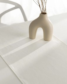 Bežec s volánom 40x160 cm farba produktu biela látka polopriehľadný, zapletaná