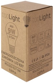 Toolight Toolight, LED žiarovka E27, 9W, 675lm, 3000K teplá, RSL023, OSW-20008