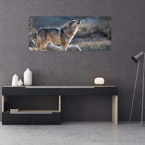 Obraz - Vyjúci vlk (120x50 cm)