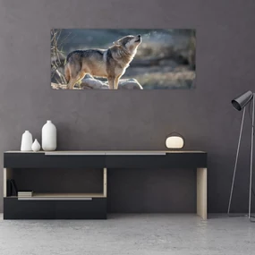 Obraz - Vyjúci vlk (120x50 cm)