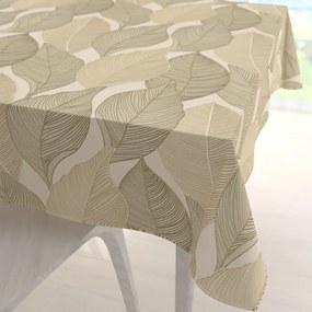 Biante Zamatový štvorcový obrus Tamara TMR-046 Prírodné popínavé listy na krémovom 110x110 cm