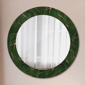 Okrúhle ozdobné zrkadlo Abstraktný list fi 60 cm