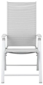 Livarno home Hliníkový záhradný rozkladací stôl Houston + Hliníkové kreslo Houston s vysokým operadlom, 4 kusy  (800008265)