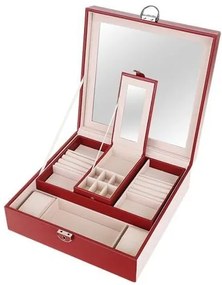 Beautylushh Luxusné šperkovnice so zrkadlom, bordo, 8891
