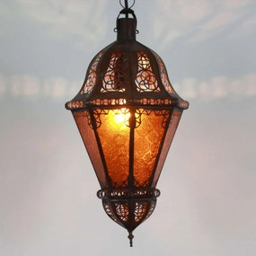 Orientálna závesná lampa Salma žltá