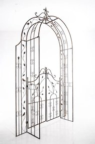 Pergola na popínavé rastliny GS22232 s bránkou - Bronzová