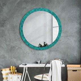 Okrúhle ozdobné zrkadlo Zelené a zlaté zloženie fi 90 cm