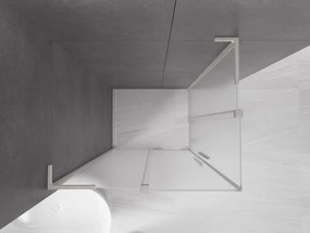 Mexen Velar L Duo, sprchový kút s posuvnými dverami 90 x 80 cm, 8mm sklo námraza, brúsená oceľ, 871-090-080-02-33-97