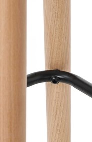 Barová stolička Grant - látka, drevené nohy natura - Sivo-hnedá (Taupe)