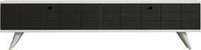 Televízny stolík Alberi v bielej a antracitovejfarbe