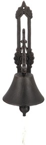 Záhradný zvonček Vintage, 36x13 cm, liatina, hnedá