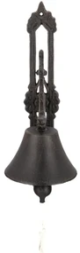 Záhradný zvonček Vintage, 36x13 cm, liatina, hnedá