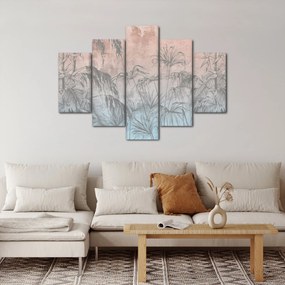 Obraz - Tropické rastliny na stene (150x105 cm)