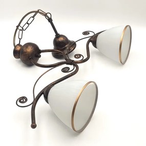 Luster na reťazi RETRO 2xE27/60W/230V medená/patina