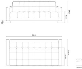 Tmavosivá rozkladacia/s úložným priestorom pohovka z textílie buklé 222 cm Bali – Cosmopolitan Design