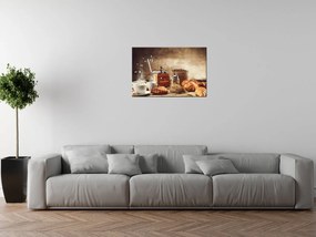 Gario Obraz s hodinami Chutné raňajky Rozmery: 100 x 40 cm