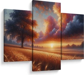 Obraz – Západ slnka na poli (90x60 cm)