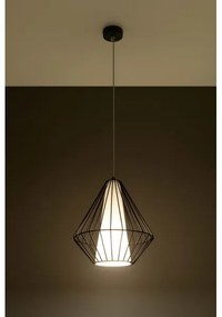 Luster na lanku DEMI 1xE27/60W/230V čierna/biela