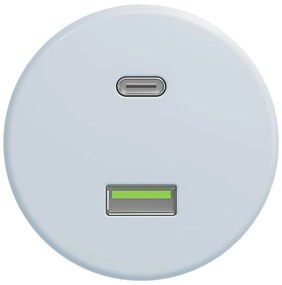 Kliklap - Retro USB zásuvka A+C bez rámika modrá