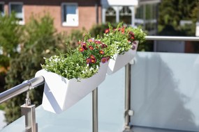 Balkónový hrantík BALKONA CLASSICO, plast, šírka 80 cm, biely lesk