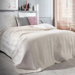 Dekorstudio Zamatový prehoz na posteľ SOFIA v krémovej farbe Rozmer prehozu (šírka x dĺžka): 170x210cm