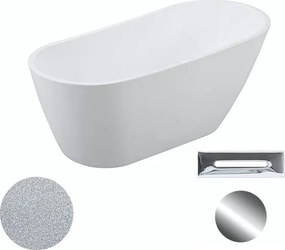Besco Akrylátová voľne stojaca vaňa Melody Glam S 150x80 (170x80) BESCO-Typ výpuste: Click-Clack s prepadom, grafit, BESCO-Rozmery: 150x80, BESCO-Far…
