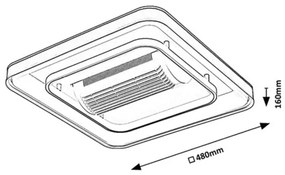 Rabalux 71341-LED Stm. str. sviet. s venti. AIREON 50W/230V 3000/4000/6000K+DO