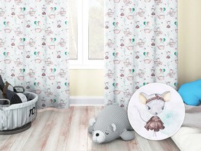 Biante Detský bavlnený záves Sandra SA-372 Myšky a konvičky na bielom 150x140 cm