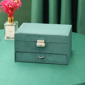 Elegantná šperkovnica CA7 organizér na bižutériu, zelená