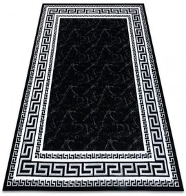 Koberec GLOSS moderný 2813 87 štýlový, rám, Grécky čierna / sivá Veľkosť: 70x200 cm