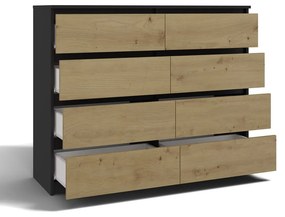 Komoda Musecalo 7 120 (antracit + dub artisan). Akcia -20%. Vlastná spoľahlivá doprava až k Vám domov. 1132825