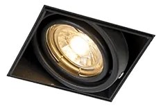 Zápustený reflektor čierny GU10 otočný a naklápateľný bez rámu - Oneon
