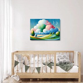 Sklenený obraz - Krajinka s mrakom (70x50 cm)