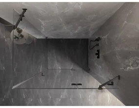 Mexen Lunar, pravostranný výklopný sprchový kút 95 x 90 cm, 8mm číre sklo, profil grafit brúsený, 834-095-090-66-00-P