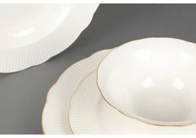 24-dielna jedálenská súprava, biela/zlatá, porcelán
