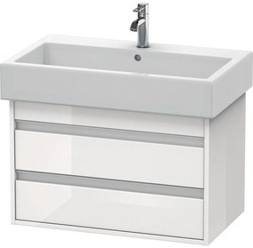 DURAVIT Ketho závesná skrinka pod umývadlo, 2 zásuvky, 750 x 440 x 480 mm, biela vysoký lesk, KT663702222