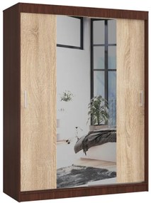 Šatníková skriňa s posuvnými dverami 150 cm CLP wenge / sonoma