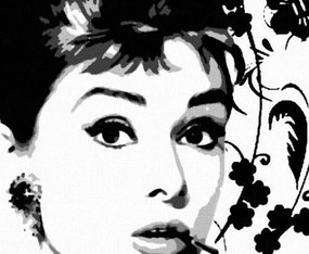 Ručne maľovaný POP Art obraz Audrey Hepburn
