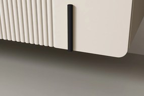 Závesný TV stolík Malmi 150 cm - kašmírová / crema bianca / čierna