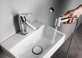 Aqualine Aqualine, Umývadlová stojánkova batéria s bidetovou sprškou, chróm, SK401
