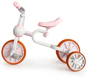 Detský bicykel, odrážadlo v ružovej farbe Ecotoys 4v1