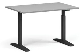 Výškovo nastaviteľný stôl, elektrický, 675-1325 mm, doska 1200x800 mm, čierna podnož, sivá