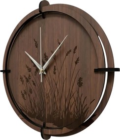 Drevené nástenné hodiny – motív lesa | SENTOP HDF0587-ORECH-WENGE