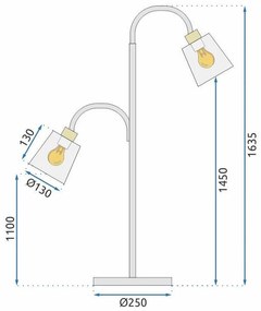 Toolight - Podlahová lampa APP924-2F, čierna, OSW-06328