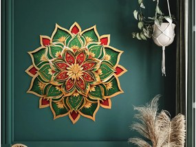 drevko |  Kvetinová mandala Zelený dych  45 x 45 cm