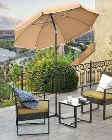 Slnečník SOLARA, Ø160cm, svetlá hnedá (taupe) SongmicsHome
