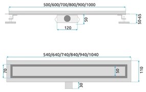 REA-G2503 - odtokový žľab NEOX 80 cm z nerezovej ocele
